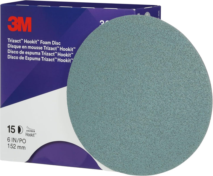 Trizact 3M Hookit Schaumstoffscheibe, 15,2 cm, P5000, 15 Scheiben pro Karton, blau