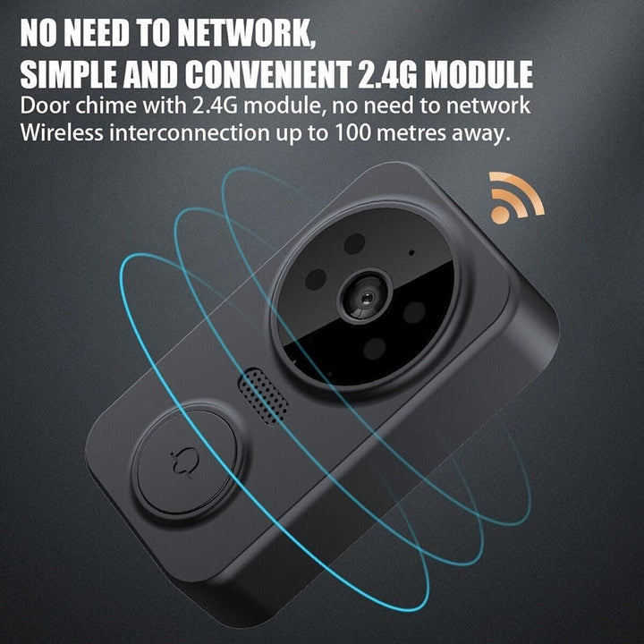 WiFi Free Video Doorbell with 4 3 Screen, Two Way Intercom, TF Card Support, Wireless Video Doorbell