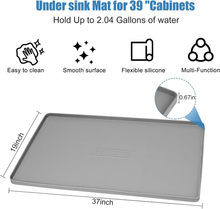 Unterspüle Matte für Küche, wasserdicht, 94 x 48,3 cm, Silikon-Unterspüle, Küchen- und Badezimmersch
