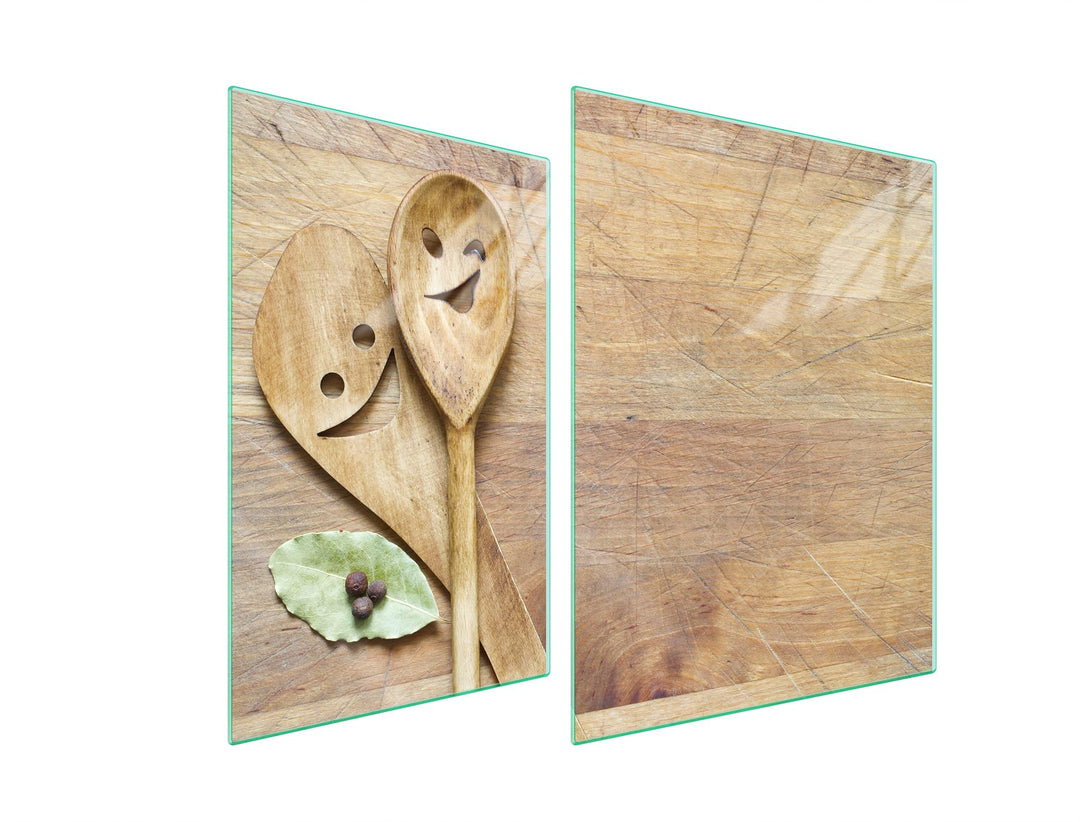 TMK ArtDeko Herdabdeckplatte 2 Teilig 30x52 + 40x52 cm - Spritzschutz Herdabdeckung – Herdschutz aus