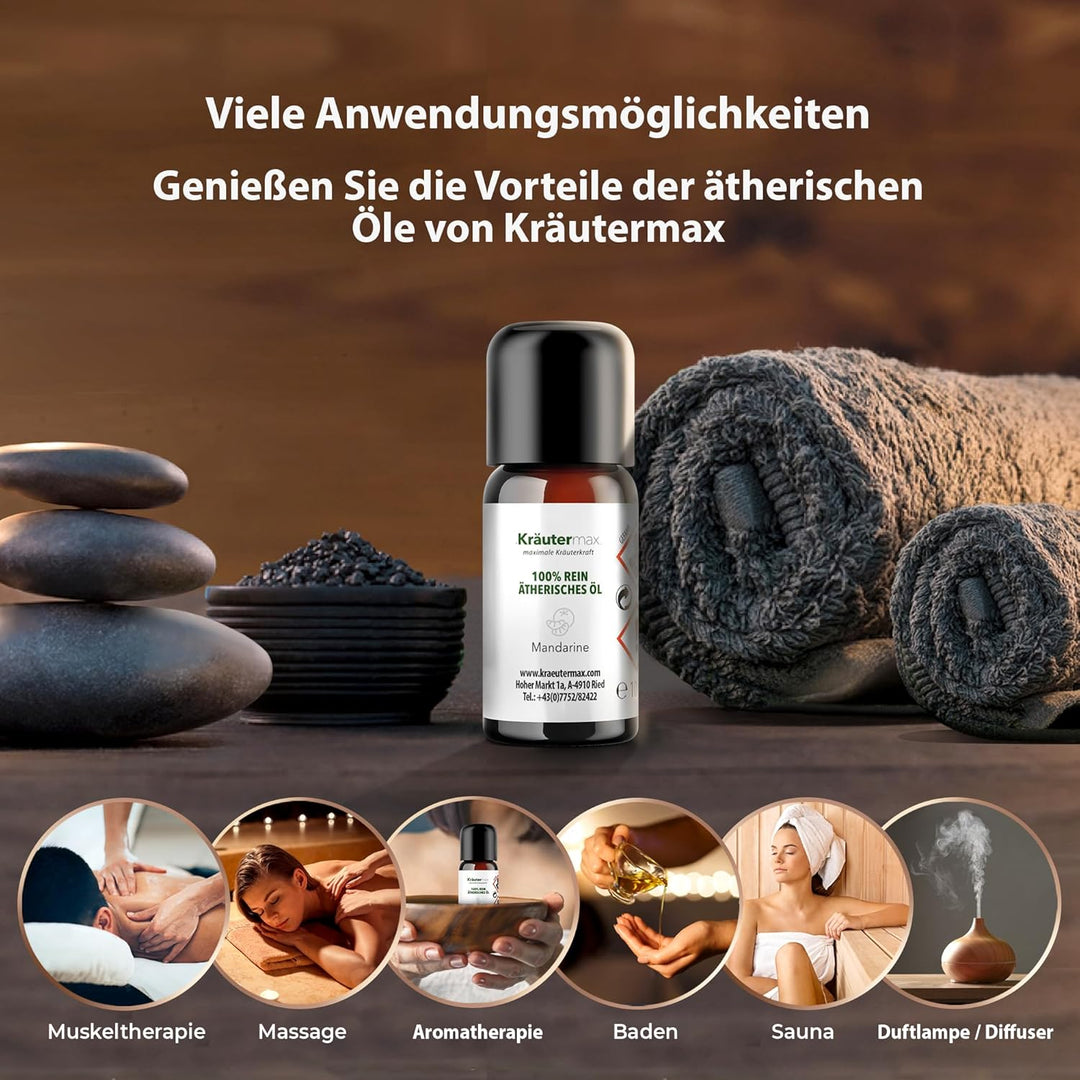 Kräutermax. Mandarine Duftöl Ätherisches Öl Aromaöl Mandarinenöl Citrus Reticulata, 10 ml