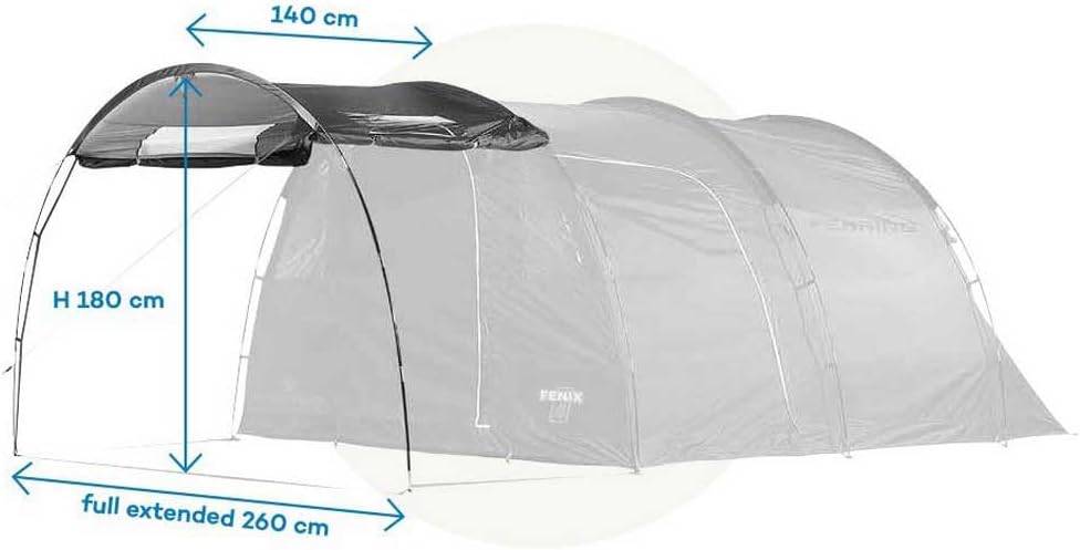 Ferrino Unisex Erwachsene Canopy 4-Sitzer Windschutz, Dunkelgrau (grau), Einheitsgrösse