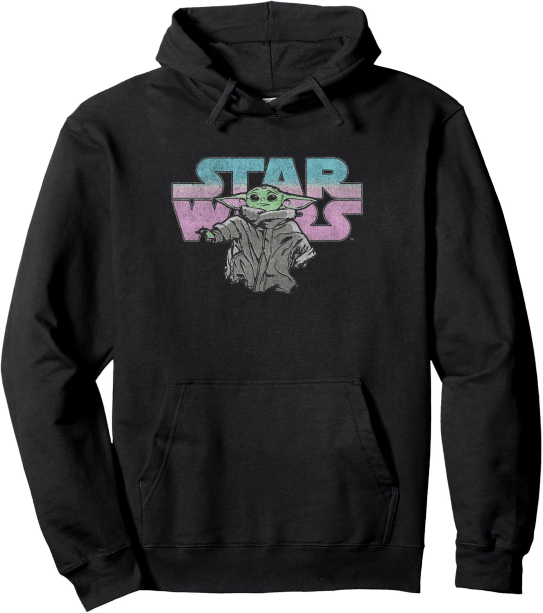 Star Wars The Mandalorian Child Distressed Logo Pullover Hoodie