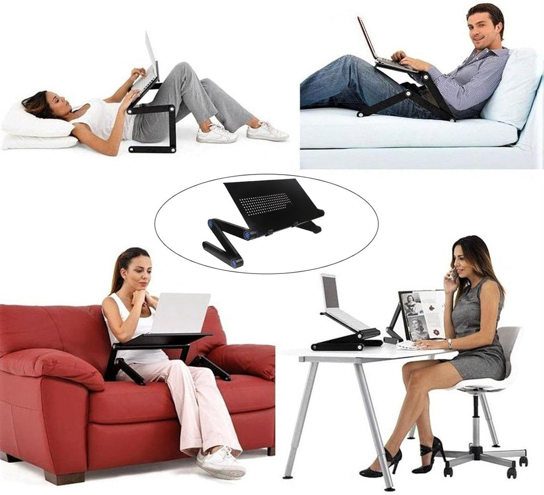 Laptop-Bett-Schreibtisch, Bett-Laptop-Tisch, Verstellbarer Laptop-Ständer mit Computerablage, Zusamm