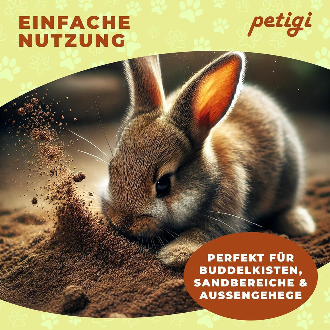 Petigi Buddelsand 25 kg, Kaninchen, Hasen, Chinchilla, für Buddelkisten | lehmfrei, für sensible Pfo