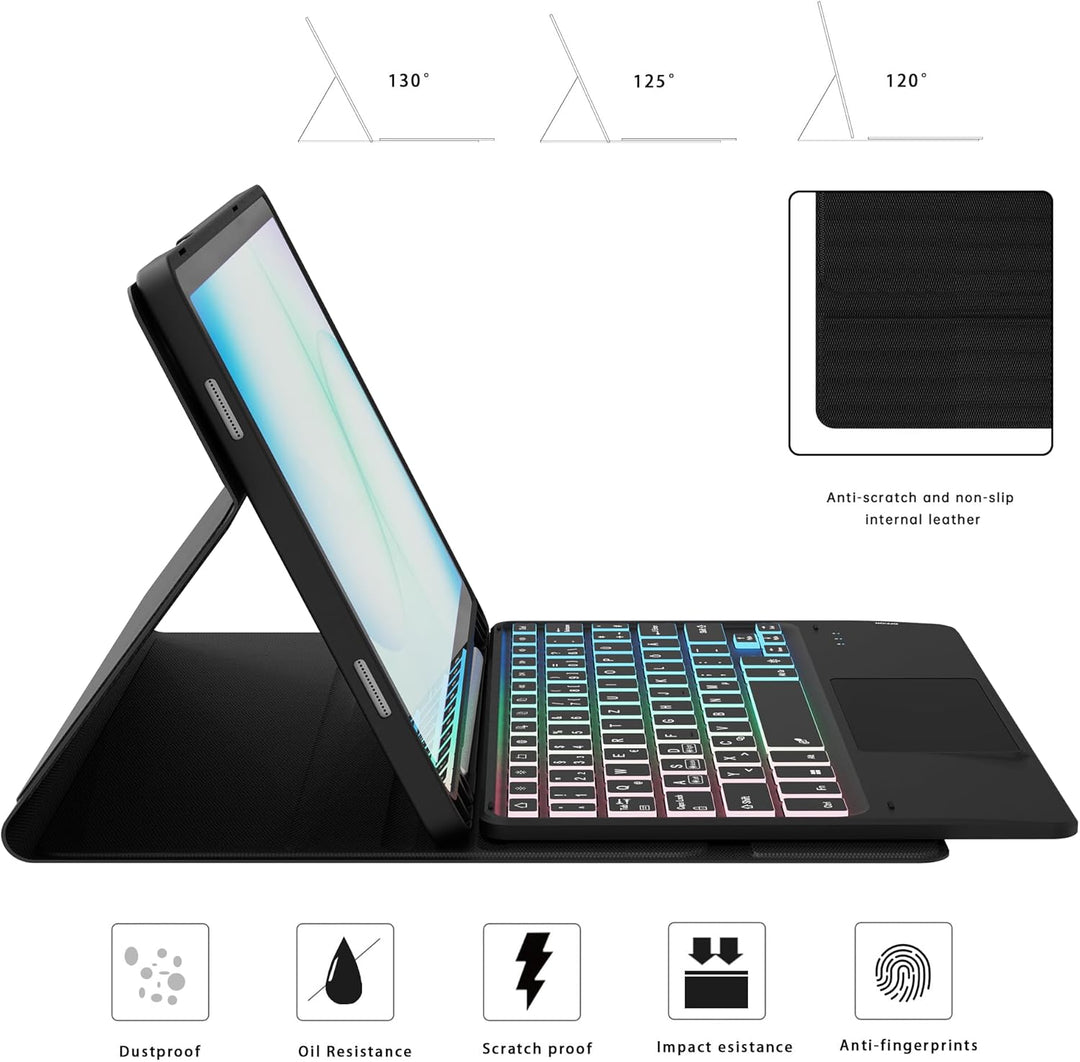 ROOFEI Galaxy Tab A9+/A9 Plus Hülle mit Tastatur: 11 Zoll Galaxy Tab A9+ Abnehmbar Tastatur mit Touc