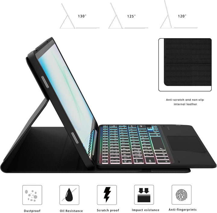 ROOFEI Galaxy Tab A9+/A9 Plus Hülle mit Tastatur: 11 Zoll Galaxy Tab A9+ Abnehmbar Tastatur mit Touc