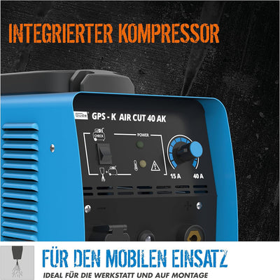 Güde Plasmaschneider GPS-K Aircut 40 AK (Plasma Cutter, integrierter Kompressor, Metall schneiden bi