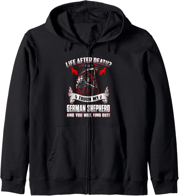 Life After Death Touch My Deutscher Schäferhund Lustiger Kapuzenjacke