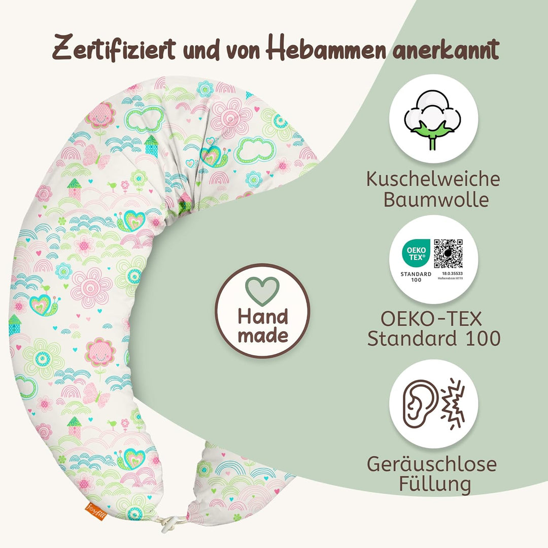 joyfill Stillkissen I Von Hebammen Getestet I XXL Schwangerschaftskissen &amp; Seitenschläferkissen I La