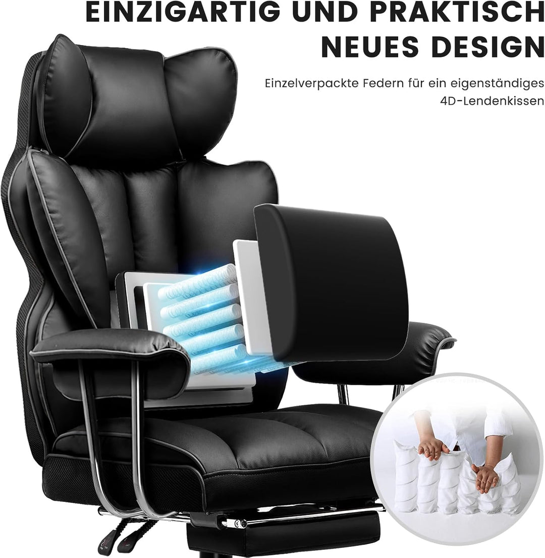 GTPLAYER Gaming Stuhl, Gamer Stuhl, Ergonomischer Bürostuhl COMHOMA Serie mit Fussstütze verstellbar
