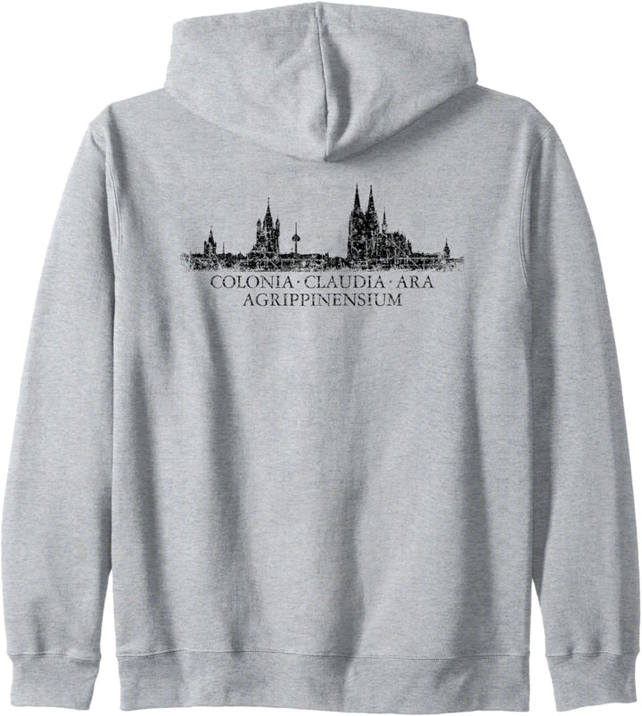 Kölner Skyline "CCAA" (Vintage Schwarz) Köln Kapuzenjacke