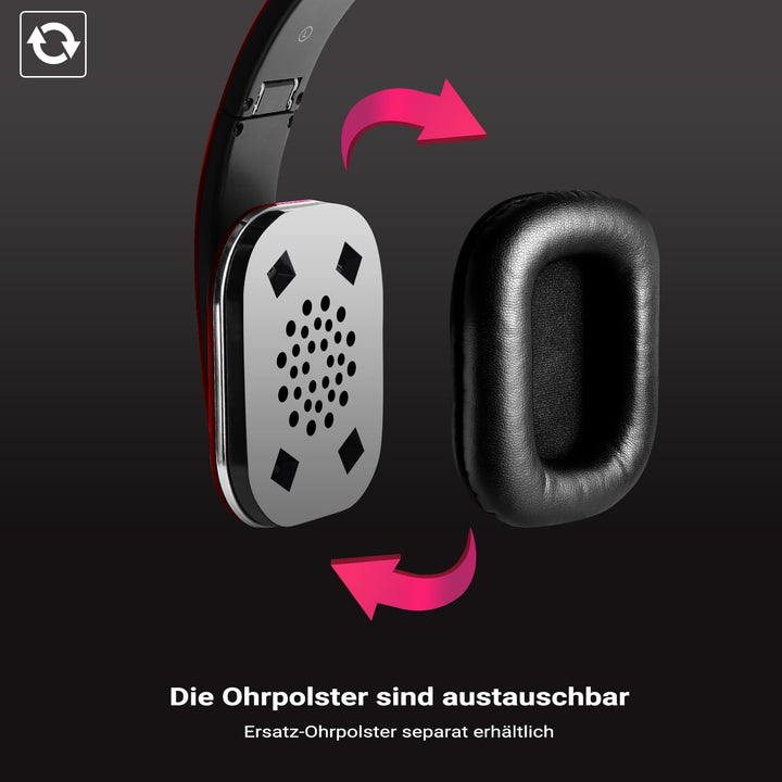August EP650 - Bluetooth Kopfhörer v4.2 NFC mit aptX Low Latency - Stereo Over Ear Headphones mit Au