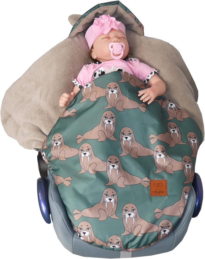 millybo Fusssack Baby Einschlagdecke für Winter geeignet für Kinderwagen Babyschale Babybett Autosit