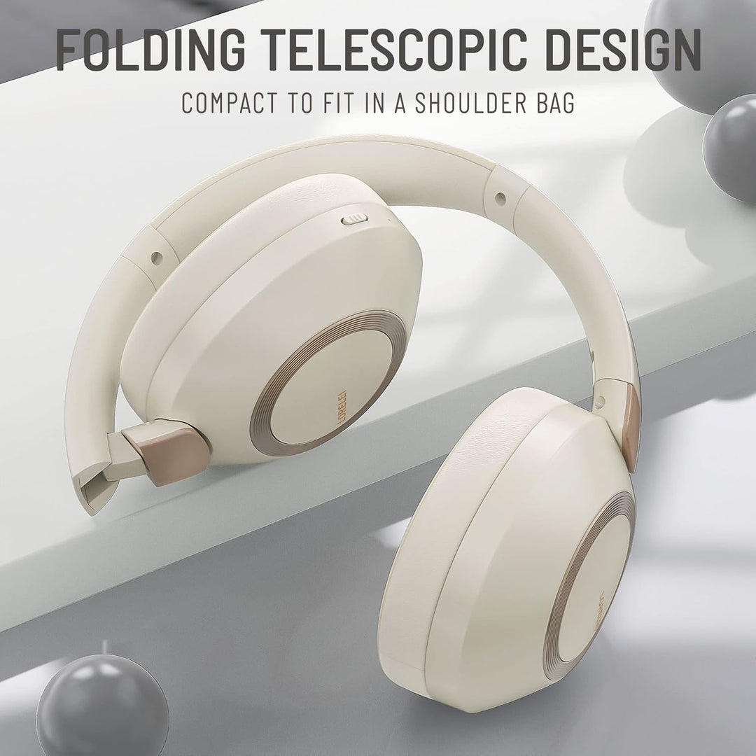 LORELEI B-C6 Kabellose Over-Ear-Kopfhörer, 50H Playtime Faltbare, leichte Bluetooth-Headsets, Tiefe