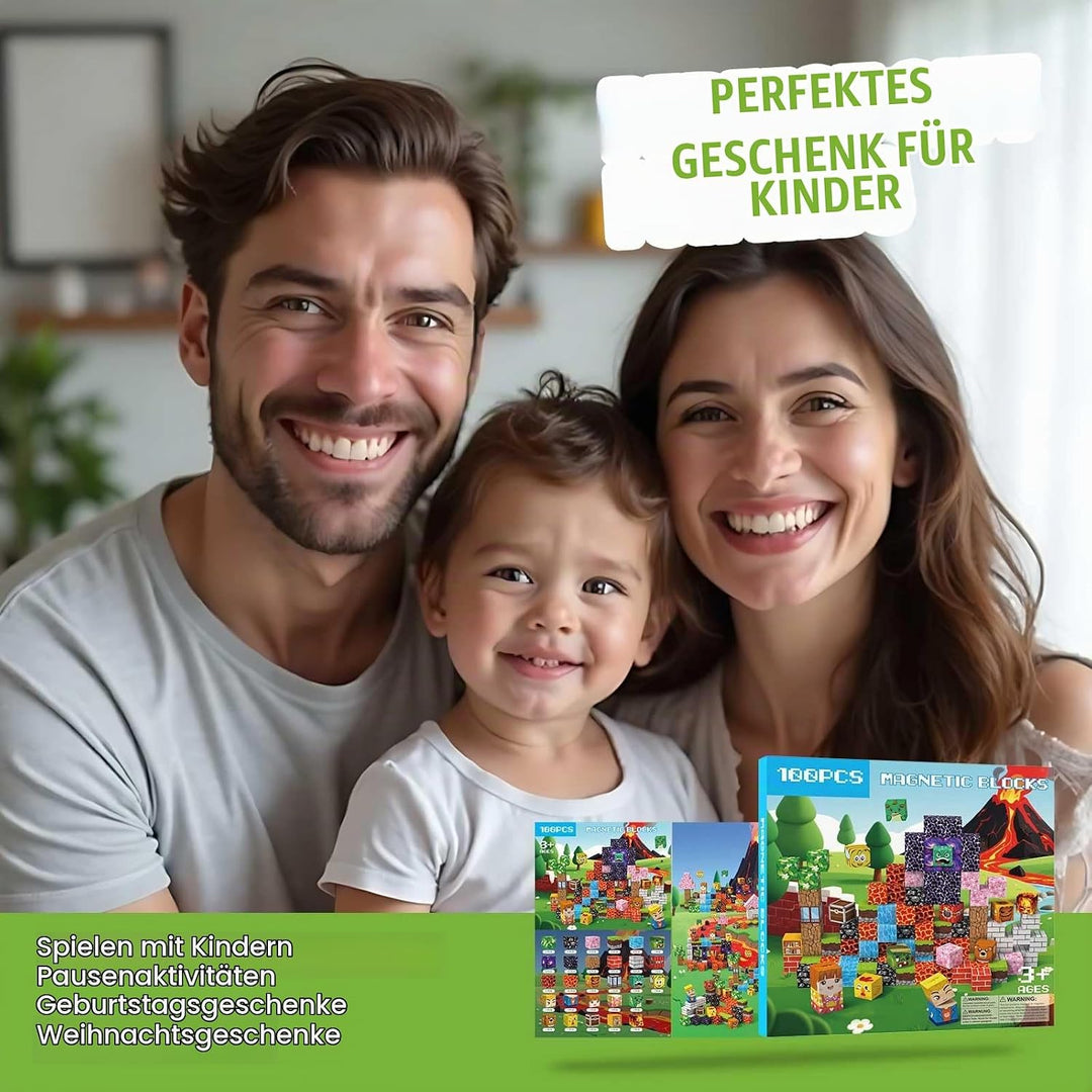 Magnetische Bausteine 100 PCS 2CM Magnetbausteine für Kinder ab 3 Jahre Magnetic Blocks, Montessori