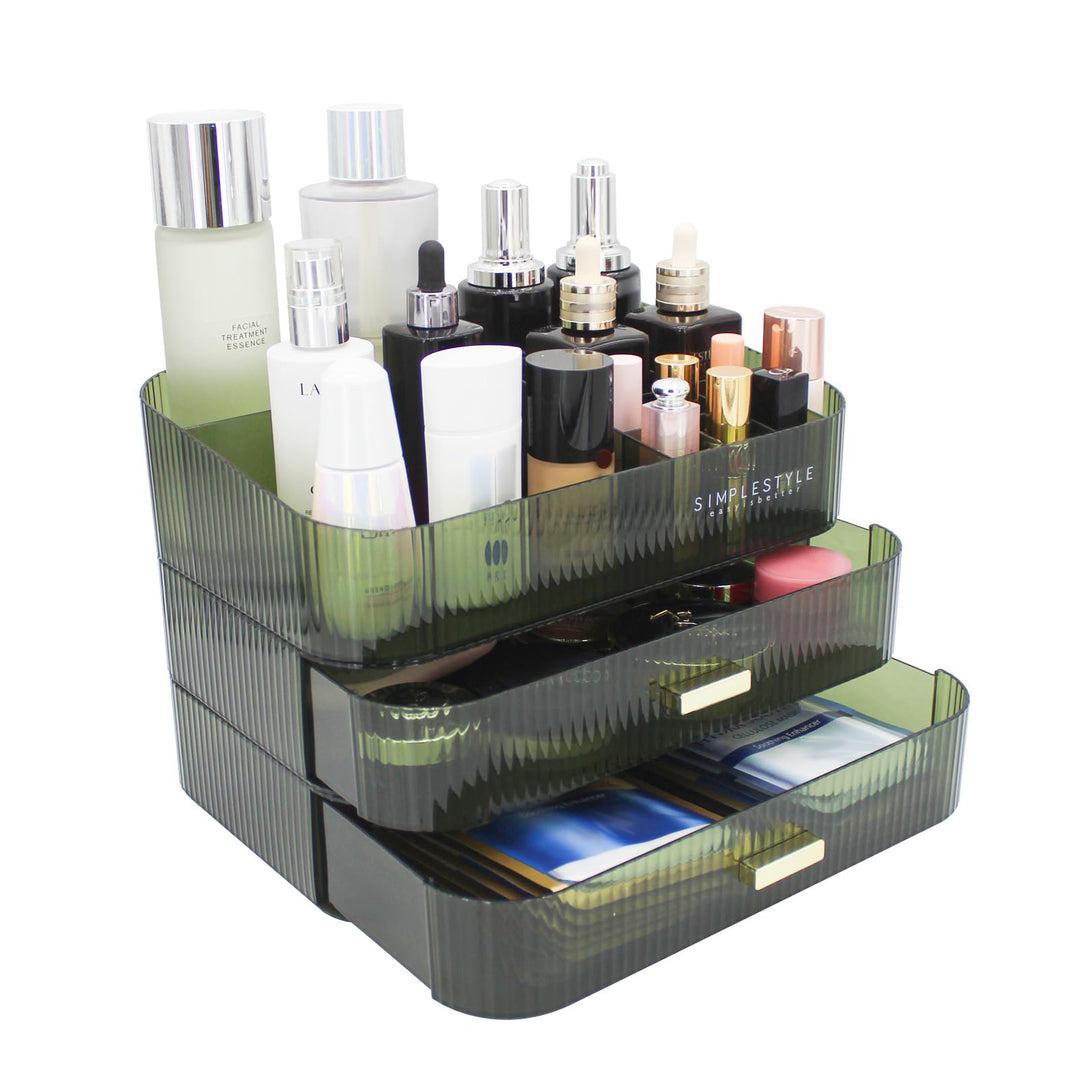 Makeup Organizer mit 2 Schubladen, Kosmetik-Organizer für Schlafzimmer und Bad Eitelkeit Arbeitsplat