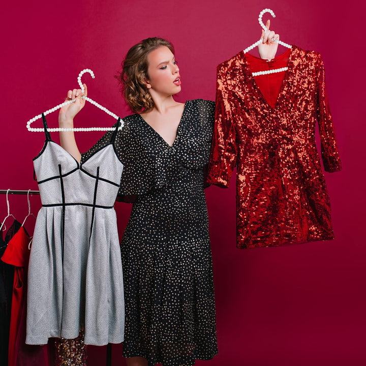Relaxdays Kleiderbügel mit Perlen, 10er Set, Shirt, Bluse, Stange für Hosen & Röcke, 40 cm, Kunststo