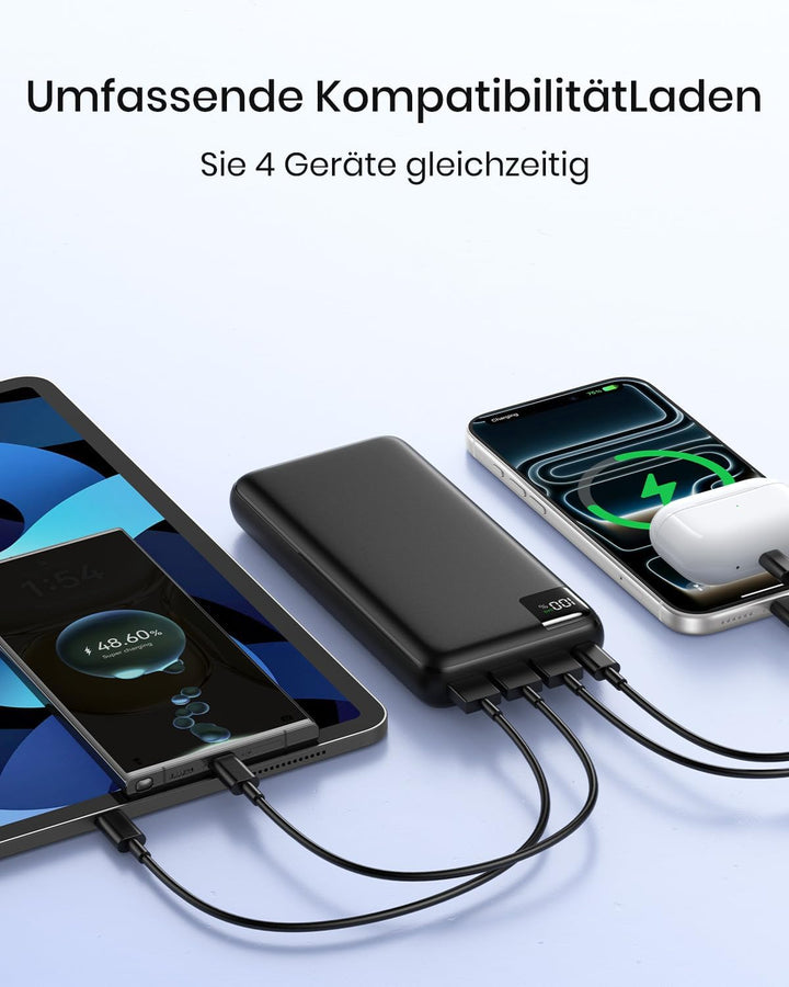 A ADDTOP Power Bank 27000mAh – 22.5W Schnellladefunktion klein Powerbank – Akkupack Externe Handyakk