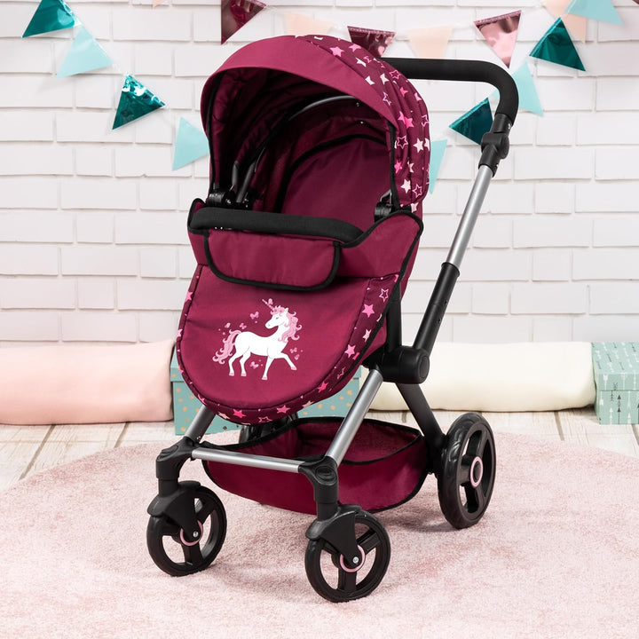 Bayer Design 17023AA Puppenwagen Xeo mit Tasche, höhenverstellbarer Griff, Schwenkschieber, wandelba