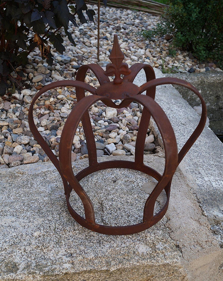 Edelrost Krone Lilie zum Stellen Gartendekoration 32 x 28cm