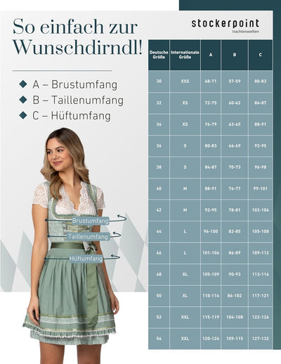 Stockerpoint Damen Dirndl Kim Kleid für besondere Anlässe 30 Salbei, 30 Salbei
