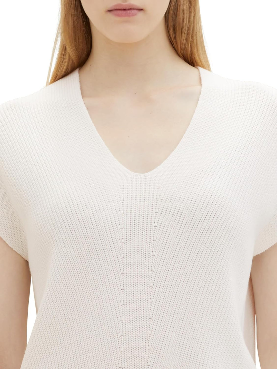 TOM TAILOR Damen Pullunder M 10315 - Whisper White, M 10315 - Whisper White