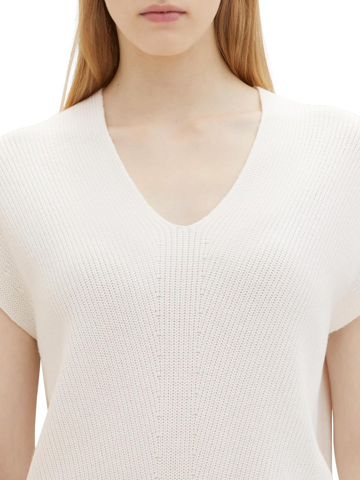 TOM TAILOR Damen Pullunder M 10315 - Whisper White, M 10315 - Whisper White