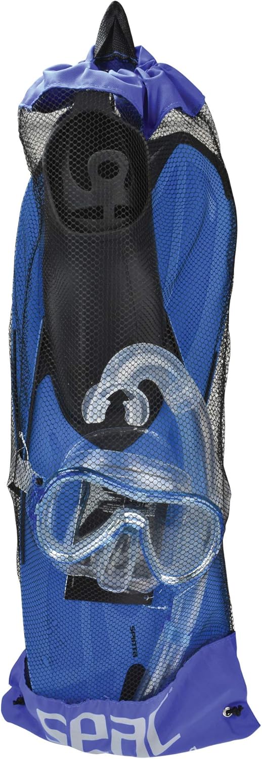 SEAC Unisex-Adult Spinta Set mit Schuh-Flossen, Unterwassertauchmaske und Spritzschutz-Schnorchel fü