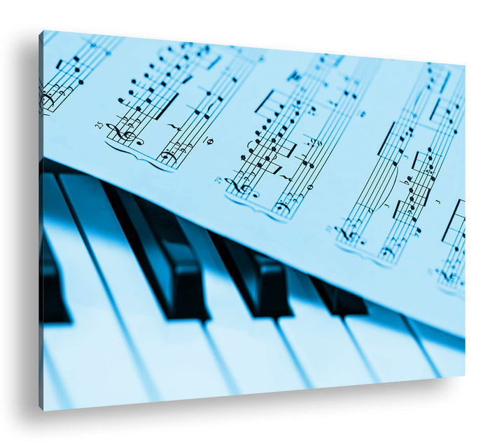 deyoli Harmonisches Klavier Format 80x60 Effekt: Monocrome Blau als Leinwandbild, Motiv fertig gerah