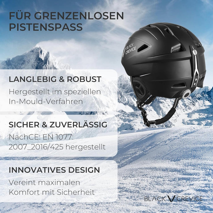 BLACK CREVICE Kinder-Skihelm Streif I Kinder Ski-Helm in sportlichem Design I stossfester Skihelm fü