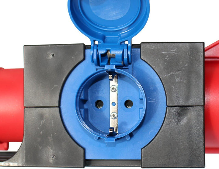 CEE Adapter Stromverteiler CEE 16A 400V - 3 x 230V Kraftstrom Baustrom Verteiler mit 5m Zuleitung