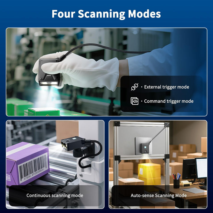 NetumScan 2D-Barcode-Scanner mit fester Halterung Industrietauglicher 1D/2D/QR-Code-Leser mit automa