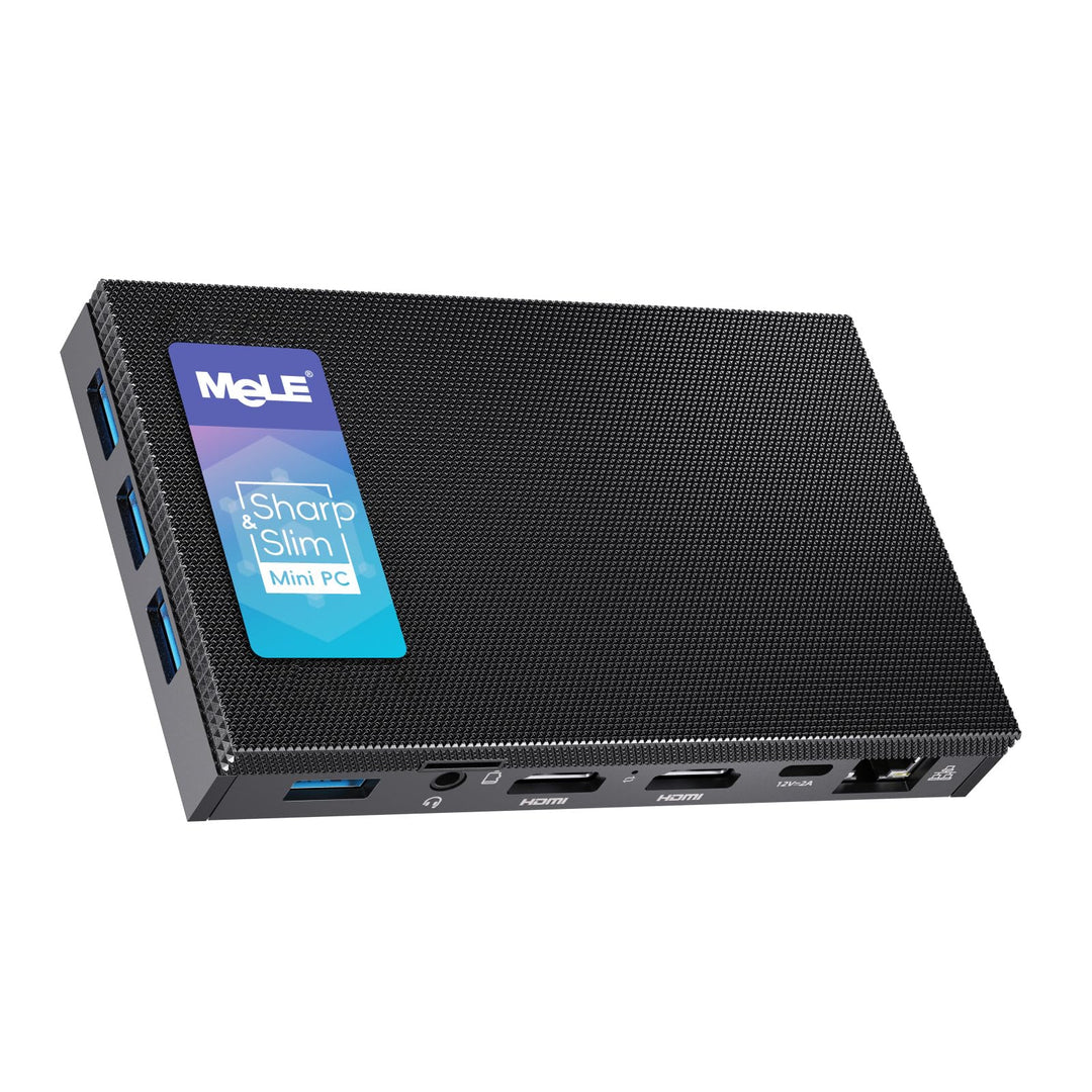 MeLE Quieter3Q Lüfterloser Mini PC Windows 11 Pro Celeron N5105 8GB 256GB, Portable Desktop HDMI Wif