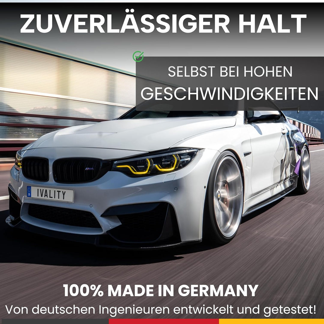 IVALITY Magnetischer Kennzeichen-Halter Erweiterungs-Set - Rahmenloser Magnet-Halter für 2X Show-Ken