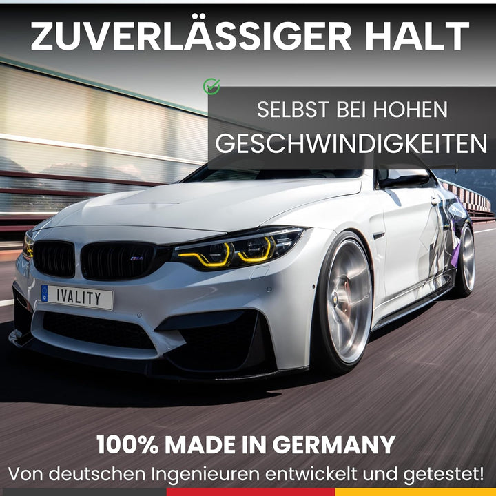 IVALITY Magnetischer Kennzeichen-Halter Erweiterungs-Set - Rahmenloser Magnet-Halter für 2X Show-Ken