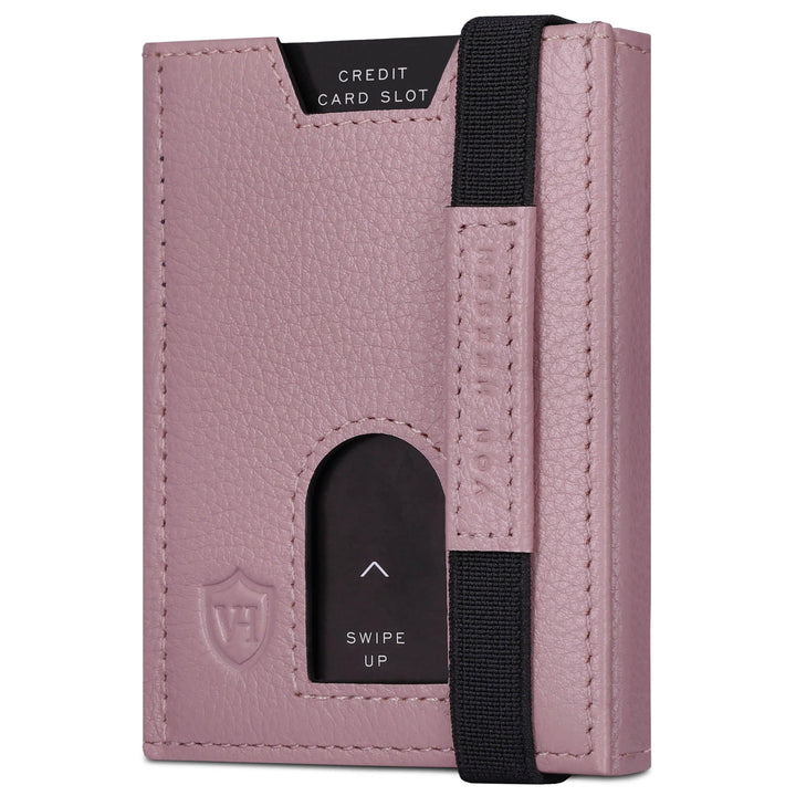 VON HEESEN Slim Wallet mit Münzfach & RFID-Schutz - Leder Geldbeutel - Mini Geldbörse für Herren und