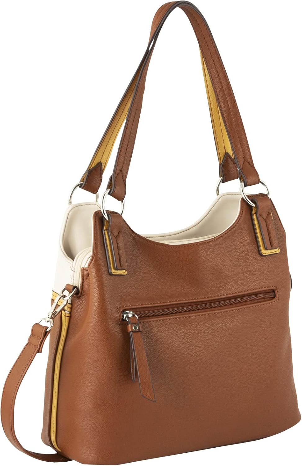 TOM TAILOR bags Jule Damen Shopper Umhängetasche ReissverschlussBraun 33 x 15 x 29,5 Mixed Cognac, 3