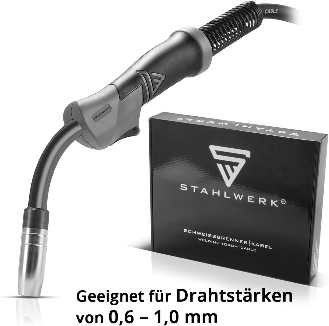STAHLWERK AK15 | MB15 Schweissbrenner inklusive 3 m Schlauchpaket, Profi-Schweisszubehör für MIG MAG