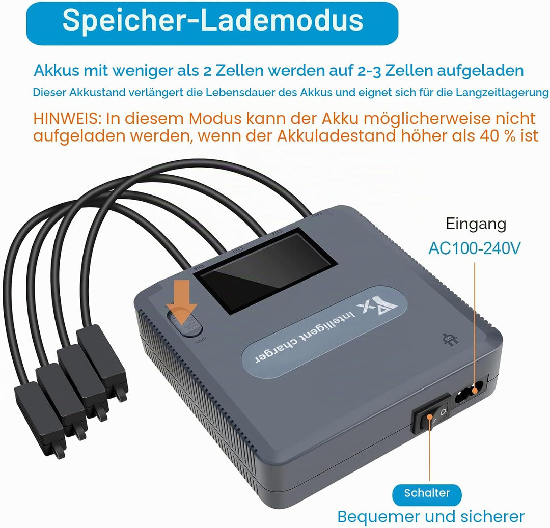 LYONGTECH LCD Display Akku Ladegerät für DJI Air 2S,Mavic Air 2 Drohne, lädt 4 Batterie und 2 USB-An