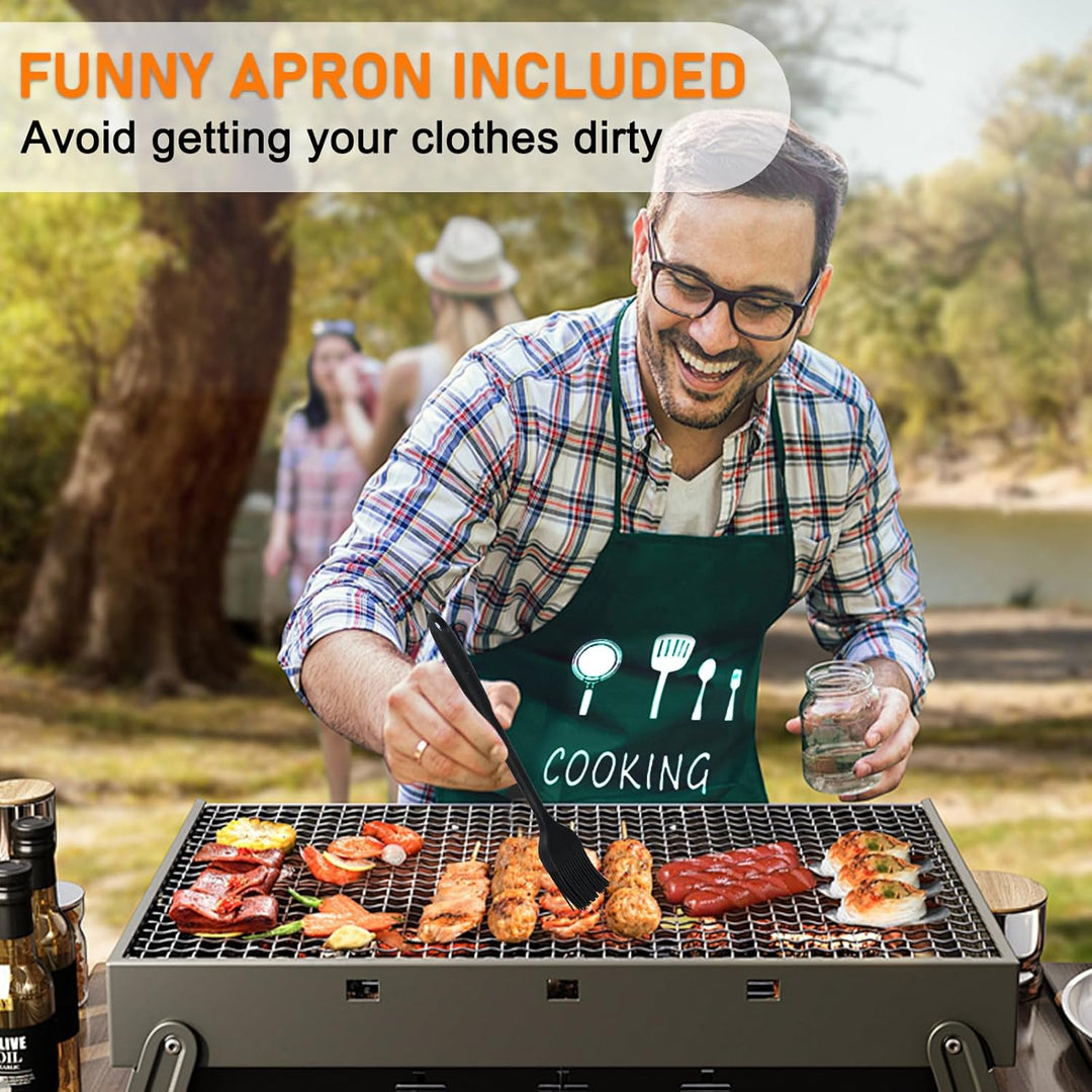 32 Stücke BBQ Grillbesteck Set,Edelstahl Grillzubehör,Hochwertiges Edelstahl Grill Zubehör Set,Grill