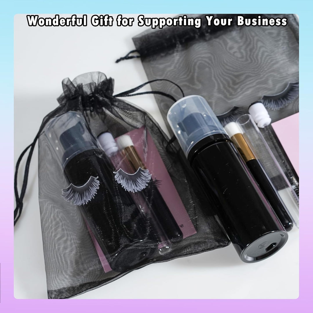 50PCS Lash Shampoo Flaschen Bürsten Set, leere Pumpflasche, Reinigungsbürste, Wimpernverlängerungsro