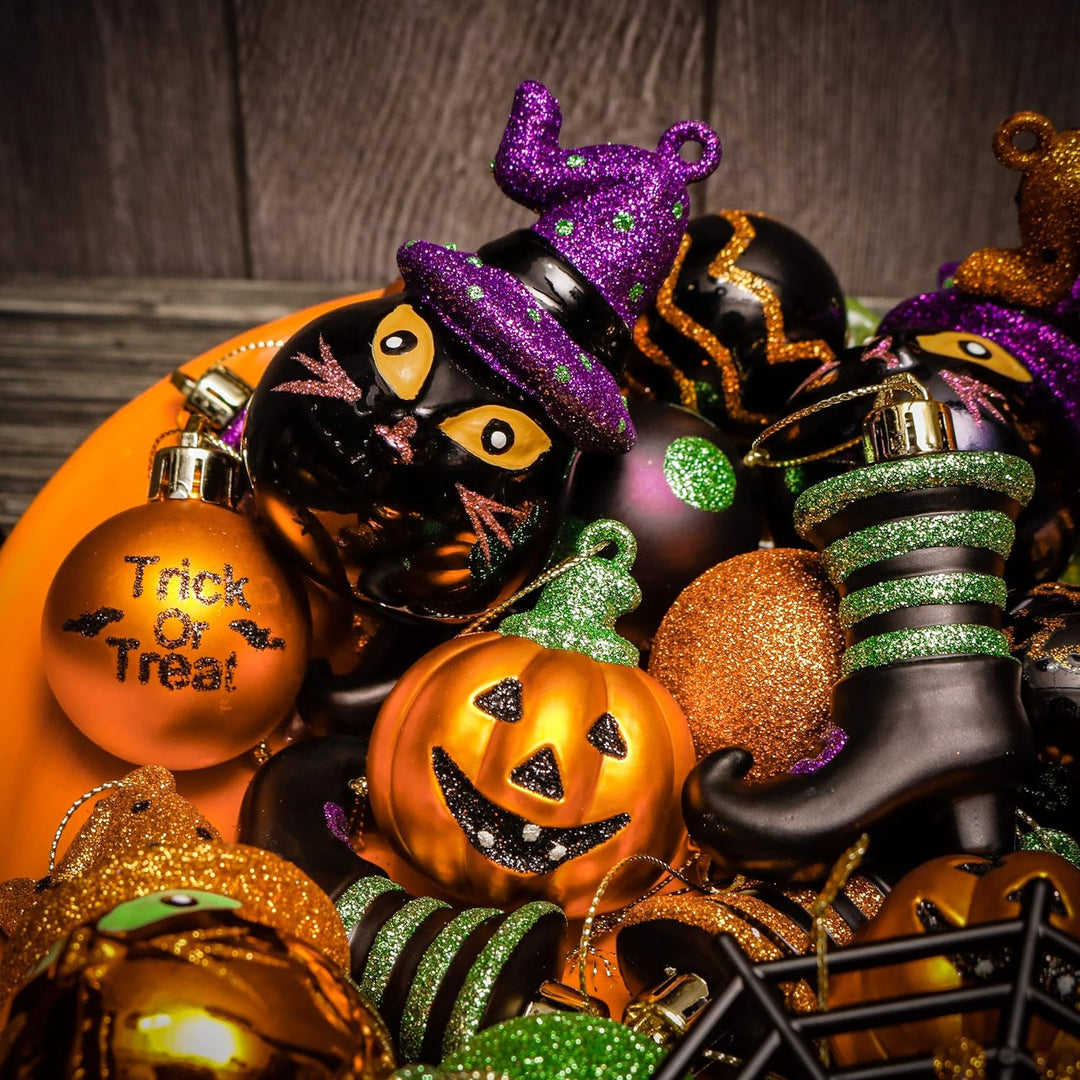 Valery Madelyn 24 Stücke Halloween Kugeln Ornamente, Freche Dekorative Bruchsichere Halloween Hängen