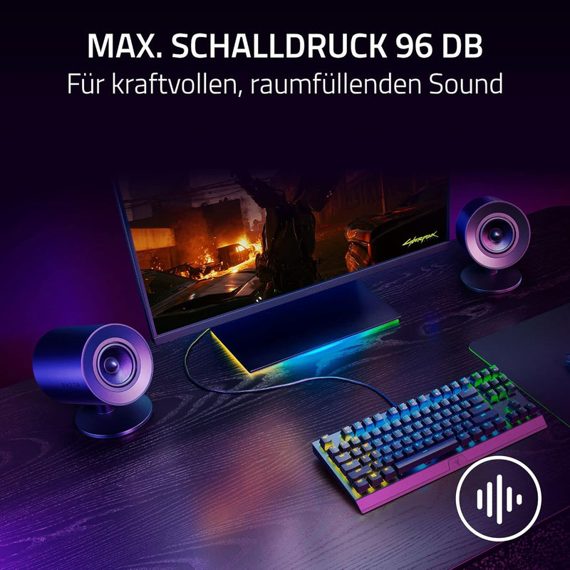 Razer Nommo V2 X - Full-Range-2.0-Gaming-Lautsprecher für PC (Zwei 3-Zoll-Full-Range-Treiber, THX Sp