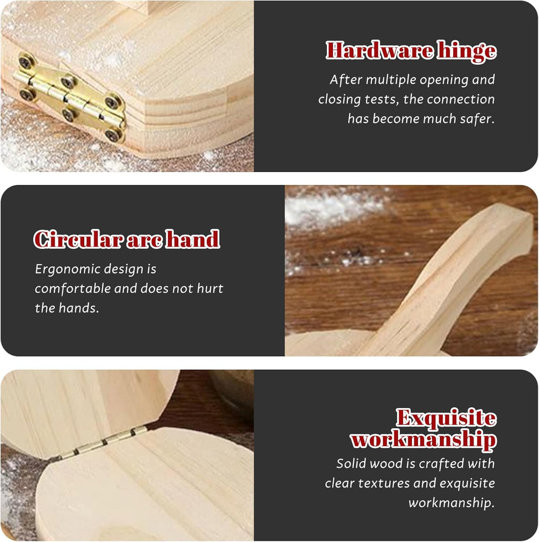 Tortilla-Presse aus Holz – Manueller Tortilla-Maker für Mais- und Mehl-Tortillas, Knödel-Wrapper, Em