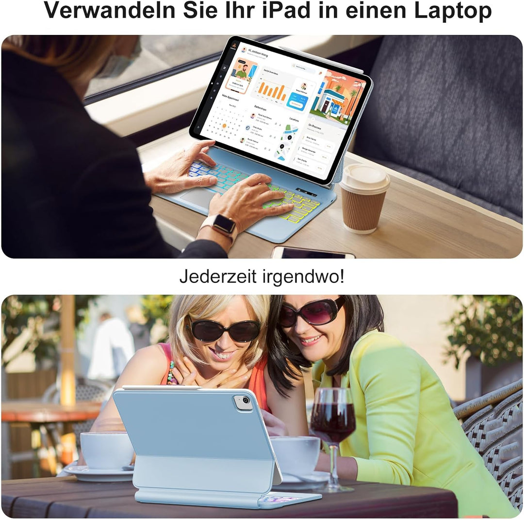 Magic Tastatur Hülle für iPad Air 13 2025/2024 (M3/M2), Magic Keyboard für iPad Pro 12.9 (6/5/4/3 Ge
