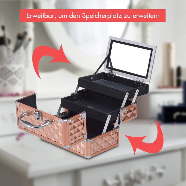 DREAMADE Kosmetikkoffer Mini, Schminkkoffer Make-up Multikoffer, Beauty Case, Make-up Box Kosmetikka