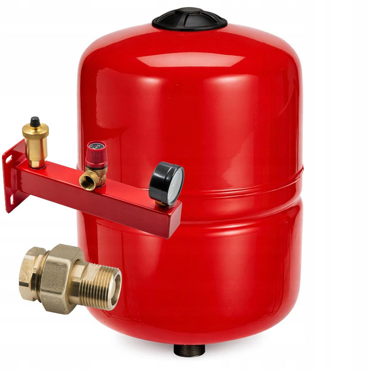 Ausdehnungsgefäss Set 35 l für Heizung und Klimaanlage, roter Membran-Druckbehälter G3/4 Zoll, mit S