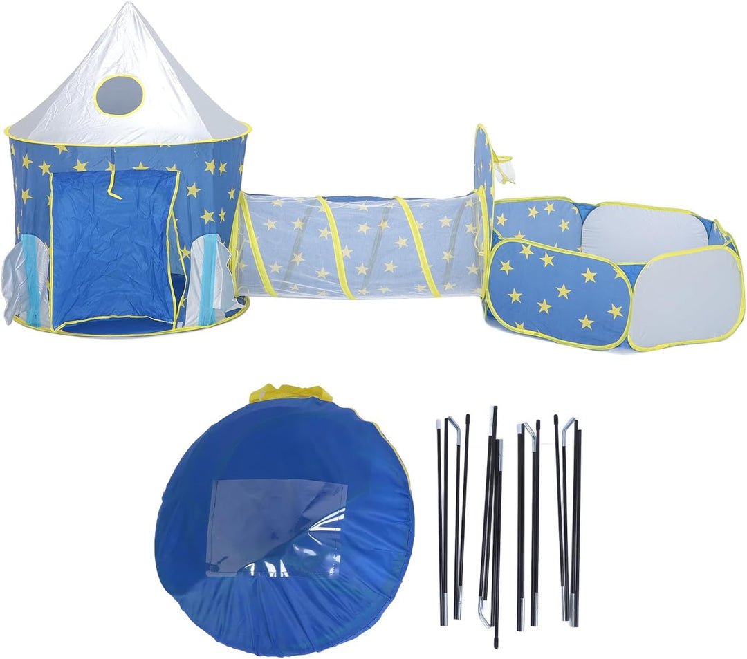Krabbeltunnel, Spielzelt mit Tunnel, 3 in 1 Kinder Spielzelt Tunnel, Babyzelt mit Tunnel, Bällebad,