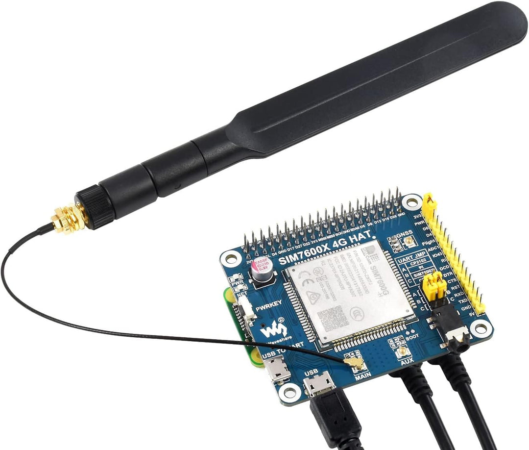 Waveshare 4G/3G/2G/GSM/GPRS/GNSS HAT for Raspberry Pi Jetson Nano Based on SIM7600G-H Supports LTE C